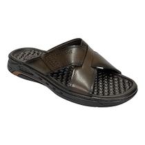 Chinelo Pegada Curly Masculino Couro 134552 Marrom Cravo