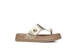 Chinelo Pegada feminino em couro na cor ouro 234702.04 Chinelo Pegada feminino em couro na cor ouro 234702.04