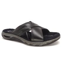 Chinelo Pegada Masculino Couro Amortech Tira Cruzada 131661 Chinelo Pegada Masculino Couro Amortech Tira Cruzada 131661