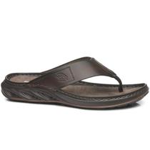 Chinelo Pegada Masculino Couro Design Moderno Cravo