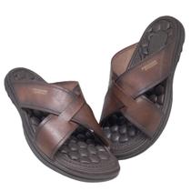 Chinelo Pegada Masculino Couro Legítimo Amortecedor Conforto Papete Esporão Anti stress macia Sandalia leve