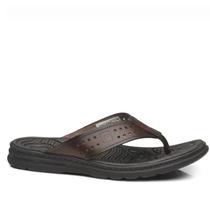 Chinelo Pegada Masculino em Couro Pinhão 134202-01