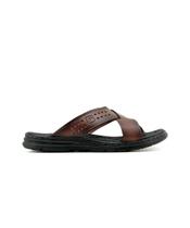 Chinelo Pegada Masculino em Couro Pinhao