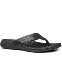 Chinelo Pegada Masculino em Couro Preto 131221-03