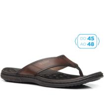 Chinelo Pegada Masculino Plus Size em Couro Pinhão 533301-01 Chinelo Pegada Masculino Plus Size em Couro Pinhão 533301-01