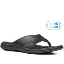 Chinelo Pegada Masculino Plus Size em Couro Preto 533301-03