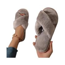 Chinelo Pelúcia Feminino com Estampa de Leopardo - Confortável e Quente