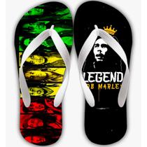 Chinelo Personalizado Bob Marley Unissex Reggae Exclusivo - Florêncios
