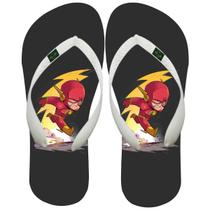 Chinelo Personalizado The Flash Solado de Borracha Herói Exclusivo