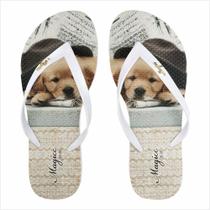 Chinelo Pet Feminino Cachorrinho com Chapéu, Magicc