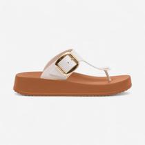 Chinelo Petite Jolie Day Branco/Caramelo