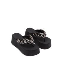 Chinelo Petite Jolie Plus Plataforma de Dedo Correntinha