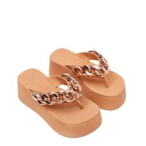 Chinelo Petite Jolie Plus Plataforma de Dedo Correntinha