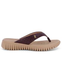 Chinelo Plataforma Couro Roxo