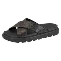 Chinelo Plataforma Feminino Slide Strass Vizzano 6459.122