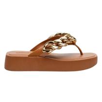 Chinelo Plataforma Hit Corrente Doce de Leite Petite Jolie PJ6515