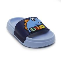 Chinelo Plugt Slide Nuvem Infantil Menino Dino Macio EVA Azul