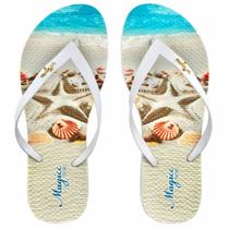 Chinelo Praia Feminino Conchas na Areia, Magicc Chinelo Praia Feminino Conchas na Areia, Magicc
