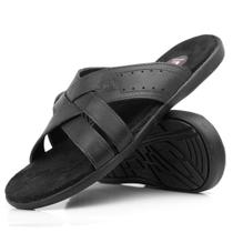 Chinelo Preto Masculino em Couro Super Confortável LF4 Chinelo Preto Masculino em Couro Super Confortável LF4