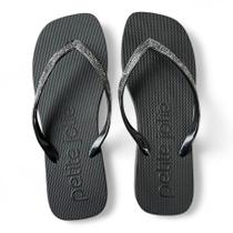 Chinelo Quadrado Feminino Petite Jolie Refresh Shine Strass