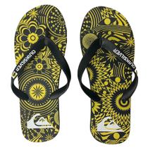 Chinelo Quiksilver Molokai Graphic Preto e Amarelo