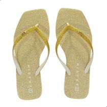 Chinelo Ramarim Feminino Ouro com Brilho