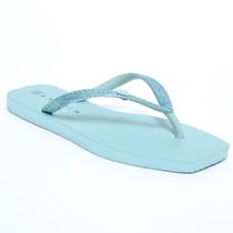 Chinelo Ramarim Glitter de Dedo Bico Quadrado - Azul Claro