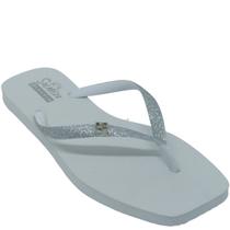 Chinelo Ramarim Solarize Feminino com Tira em Glitter Cor:BrancoTamanho:33/34