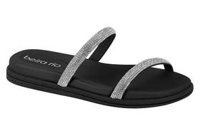 Chinelo Rasteira Beira Rio Papete Slide Strass Pedras 8488