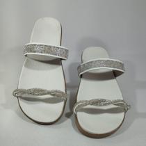 Chinelo rasteira dagami trança e strass 813 Chinelo rasteira dagami trança e strass 813