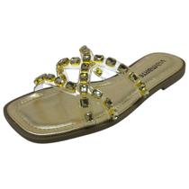 Chinelo Rasteira Feminina Pedrarias Conforto Via Marte