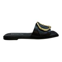 Chinelo Rasteira Feminino Beira Rio Slid Casual Superleve Metalizado 8506.207 Preto