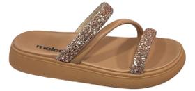 Chinelo rasteira feminino moleca papete glitter 5469121