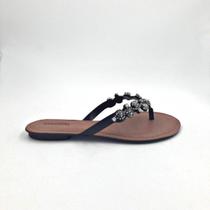 Chinelo Rasteira Mississipi Pedrarias Preto 5061