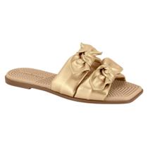 Chinelo Rasteira Slide Casual Feminino Moleca 5558104 Dourado Chinelo Rasteira Slide Casual Feminino Moleca 5558104 Dourado
