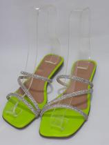 Chinelo rasteira strass luxo confortável moda 760