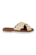 Chinelo Rasteira Tiras Cruzadas Off White Marrom Outshoes Chinelo Rasteira Tiras Cruzadas Off White Marrom Outshoes