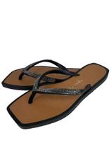 Chinelo Rasteirinha Dani Strass Brilhante Bico Quadrado