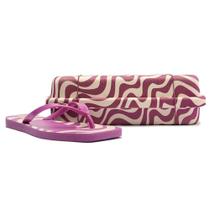 Chinelo Rasteirinha Feminina Brizza + Bag Fruttare - Roxo