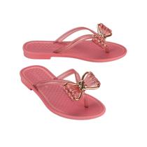 Chinelo Rasteirinha Infantil Grendha Bela Romance Rosa Cereja