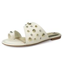 Chinelo Rasteiro Feminino Cristais Tira de Dedão Tanara