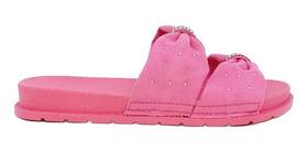 Chinelo Rasteiro Infantil Molekinha Slide Camurça Brilhos Chinelo Rasteiro Infantil Molekinha Slide Camurça Brilhos