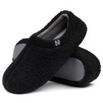 Chinelo RockDove Teddy Fleece, fechado nas costas, preto, feminino, 9 a 10 anos, EUA