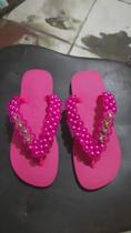 Chinelo rosa , com flores Chinelo rosa , com flores