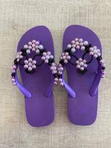 Chinelo Roxo Decorado 37/38
