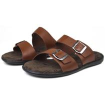 Chinelo Sandália Casual Masculino Couro Látego