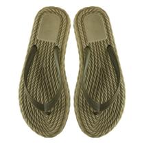 Chinelo Sandalia Feminina Tranças Confortavel Elegante Cor Verde Militar