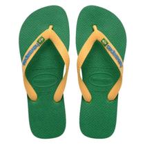 Chinelo Sandália Havaianas Brasil Logo Verde Amarelo Unissex