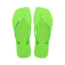 Chinelo sandalia havaianas feminina slim square glitter neon