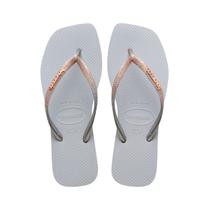 Chinelo sandalia havaianas femininas slim square glitter